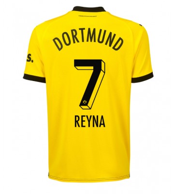 Lacne Muži Futbalové dres Borussia Dortmund Giovanni Reyna #7 2023-24 Krátky Rukáv - Domáci
